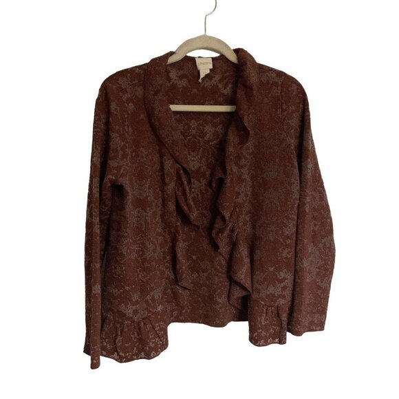 Chico's Brown Patterned Cardigan - Picture 2 of 10